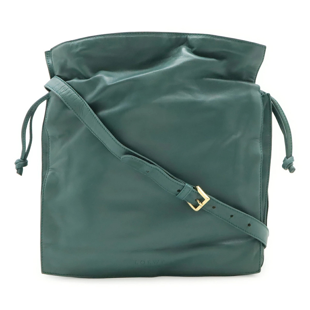 Loewe Flamenco Drawstring Bag Crossbody Nappa Leather Blue Green